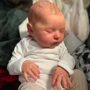 GUESSBELLY 50Cm 20inch Soft Vinyl Asleep Cloth Body Reborn Baby Doll 3D-paint Skin with Visible Veins Toy Alive Girl Newborn Bebe Kid Art Doll Collection Christmas Gift