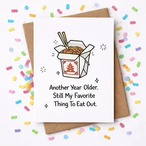 Happy Birthday Card | Another Year Older. Still My Favorite thing To Eat Out. | Funny Birthday Card for Mom, Father, Husband, Wife, Boyfriend, Girlfriend, Birthday Gift