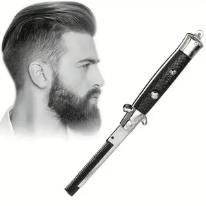 Foldable Pocket Size Hair Styling Comb, 1/2 Counts Professional Anti-static Hair Comb, Durable Hair Styling Tool for Men, Haircare, Heatless Styling Tool