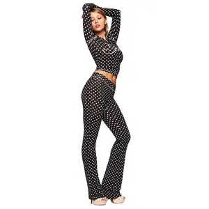 i.m.g.i.a Blare Trackpant Black Polka Dot | Women’s Soft Fabric Elastic Waist with Logo Detail