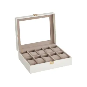 10-Slot Watch Case White