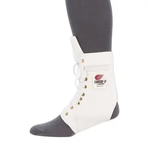 Swede-O Ankle Lok Reinforced Laced Ankle Brace for Sports, Padded Tongue, White