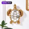 Creative Golden Turtle Resin Wall Mounted Decor, Home Decor Piece, Hangable Wall Hanging Ornament for Home, Living Room, Bedroom Aesthetic Decor Decorative Wall Art #GLOBAL PICKS