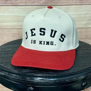 Jesus is King - Embroidered Trucker Hat, Camo, Christian Gifts