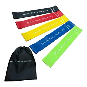 Moss Performance Premium Loop Resistance Bands, Set of 5 Strengths with Carry Bag, Strength Training Home Workout Equipment for Men and Women