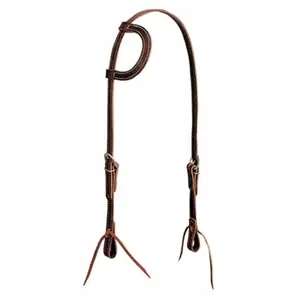 Weaver Leather Burgundy Latigo One-Ear Headstall – Double Cheek