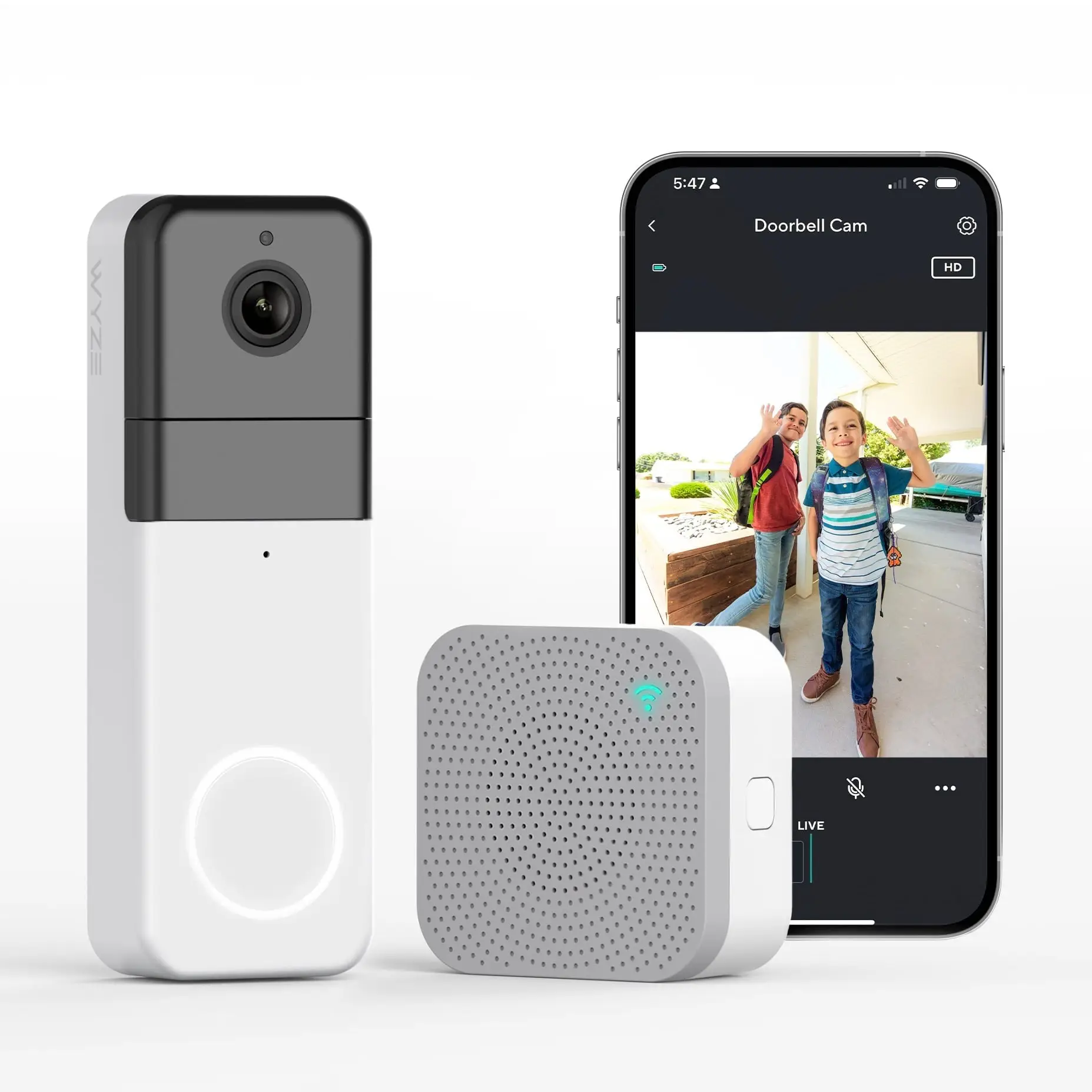 Wyze Video Doorbell Pro — Battery, Wireless Smart Doorbell Camera, Adhesive Mount, Head-to-Toe 1:1 Aspect Ratio, QHD, 2-Way Talk, Color Night Vision