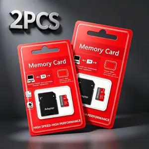 2 Pack SD Memory Card for Car Audio, 1TB Micro SD Card for Dash Cam, Micro TF SD Cards for Mobile Phones, MicroSDXC Card for Security Cameras, SD Card with Adapter for PC Data Storage