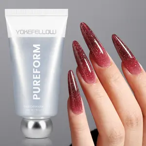 YOKEFELLOW PUREFORM Extension Gel HEMA-Free TPO-Free TMPTA-Free Safe Formula PF07 Sweet Berry Nail Extension Gel 50g/1.76oz Long Lasting Poly Extension Nail Gel Profession Nail Gel Polish Use with Nail Molds Nail Art Design Manicure Gifts for Women