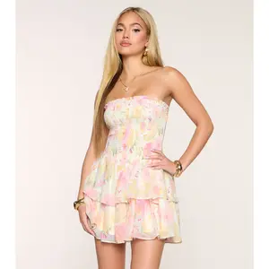 Fresh Bloom Floral Chiffon Mini Dress