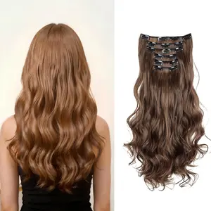 MINISO 24 Inch Big Wavy Clip‑in Hair Extensions 6PCS, Invisible Design, Natural Soft Hair, Perfect for Women Daily Wear & Instant Hair Volume