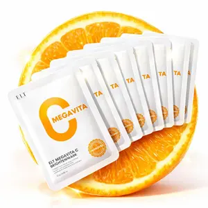 ELT Mega Vitamin C Sheet Mask 10 Pack with Niacinamide & Hyaluronic Acid