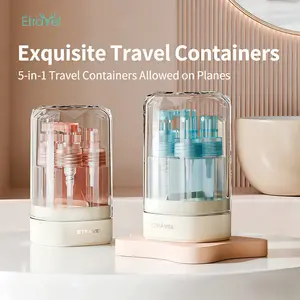 Etravel 5-in-1 Portable Cosmetic Shampoo Dispenser Storage Bottle Plastic Travel Friendly Compact Design for Easy Carrying Soap