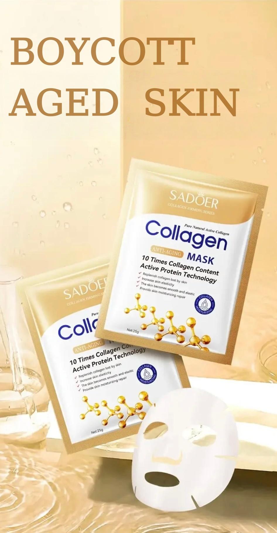 10/20/40PCS Collagen Face Mask, Skincare with Collagen Components, Collagen Content, Moisturizing, Hydrating, Moisture and Moisturizer, Deep Hydration Tightening, Smooth, Gentle, Non-Irritating Facial Light Beige Formula, Portable Travel Pack