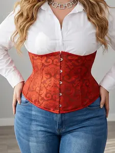Women's Plus Size Court Lace Waist Cinch Shapewear, Steel Bone Support Slimming Belt, Vintage Style Outerwear Inner Wear