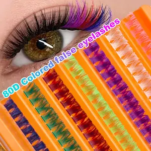 126Pcs 7 Colored Lash Clusters Mixed Eyelashes Extension Cluster Segments Natural Wispy Individual Eye Lash, DIY At Home Lash Clusters,Eye Lash Clusters,Individual Eyelashes,Lashes,Fake Lashes