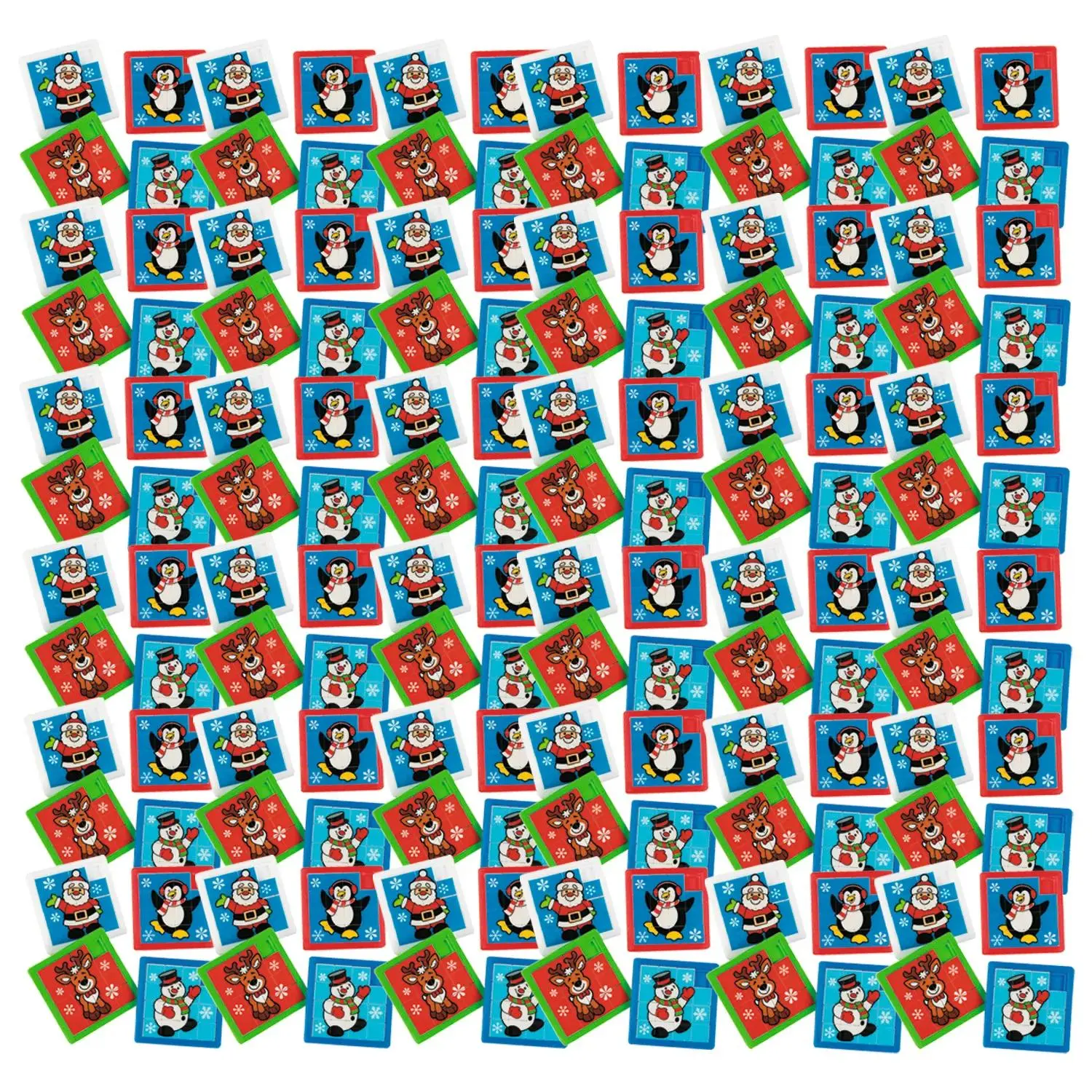 2 1/2" Bulk 144 Pc. Mini Holiday Characters Plastic Slide Puzzles