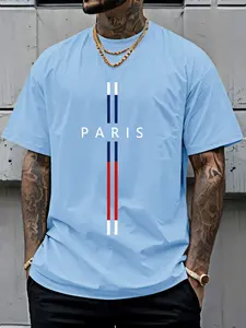 Men's Short Sleeve T-Shirt, Lightweight Breathable, Fashion Printed Design, Travel Summer Beach Wear, Casual Daily, Loungewear, Menswear