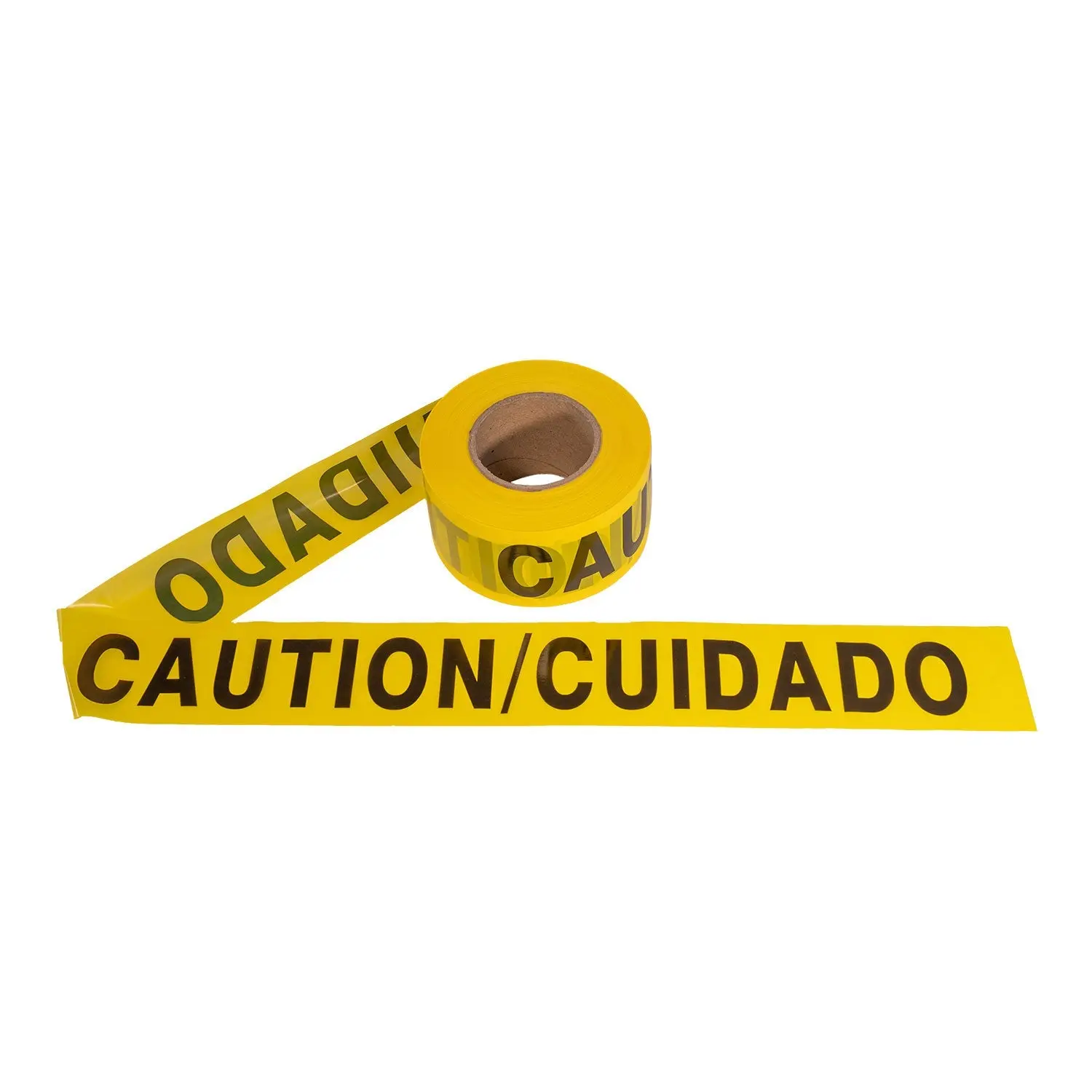 Cordova Caution Tape - 3 in x 1000 ft Disposable Roll, Yellow "CAUTION/CUIDADO", Custodial Use, Highly Visible for Indoors & Outdoors