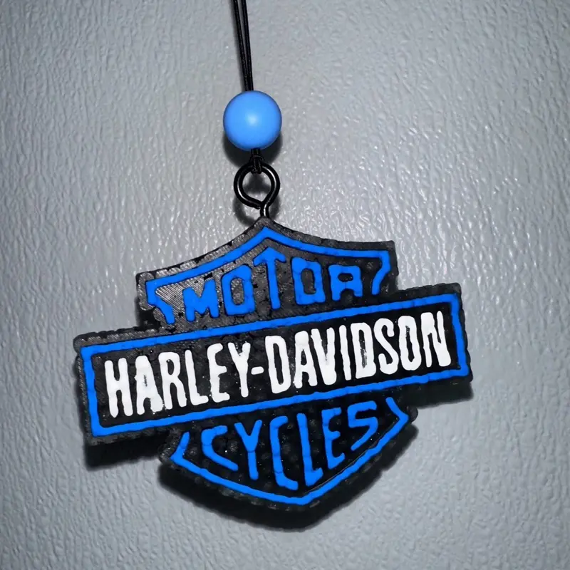 Motorcycle themed Logo Car Freshie Blue