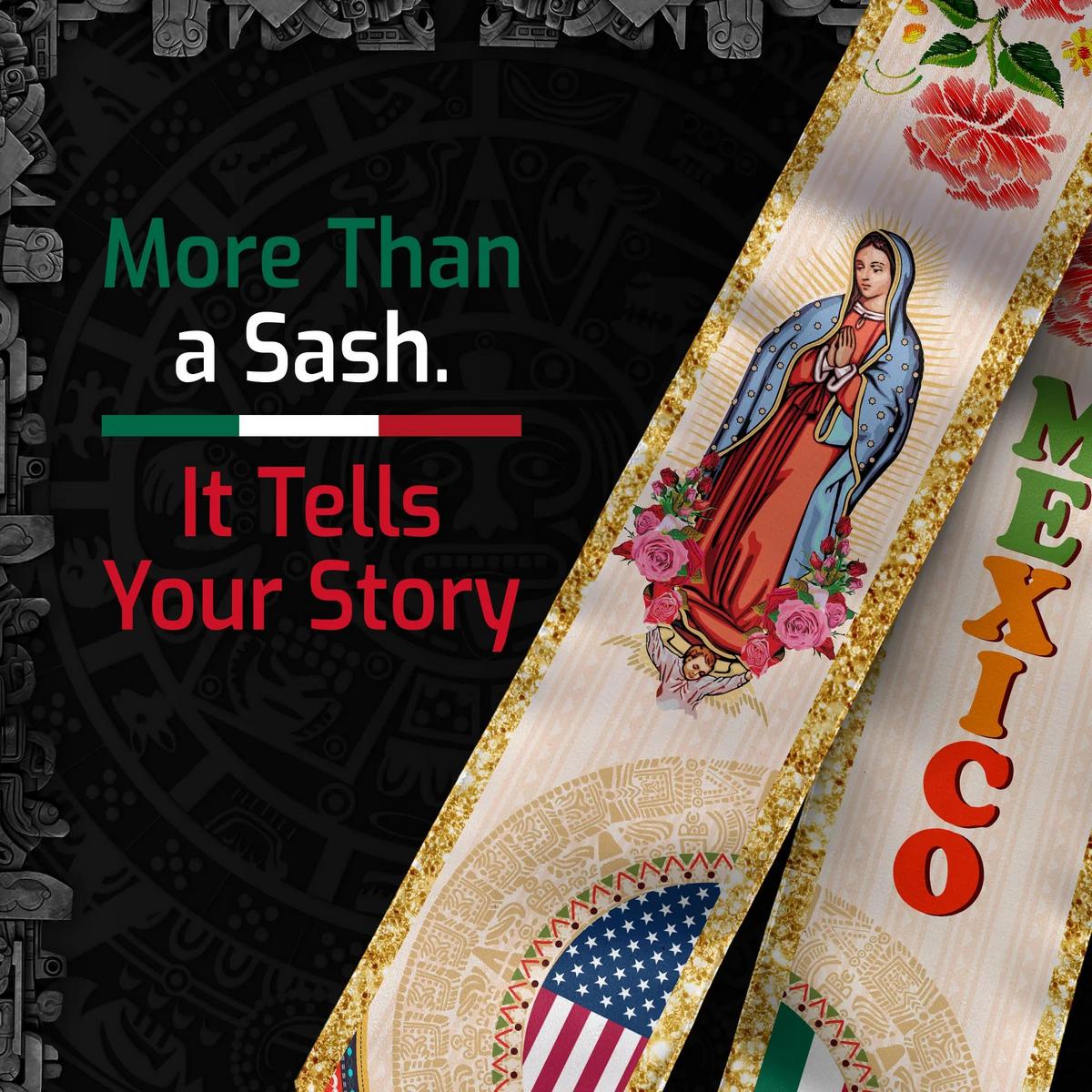 Graduation Stole Mexican 2026 – Mexican Graduation Sash, Mexico Flag, Class of 2026 V Shape National Country Stole