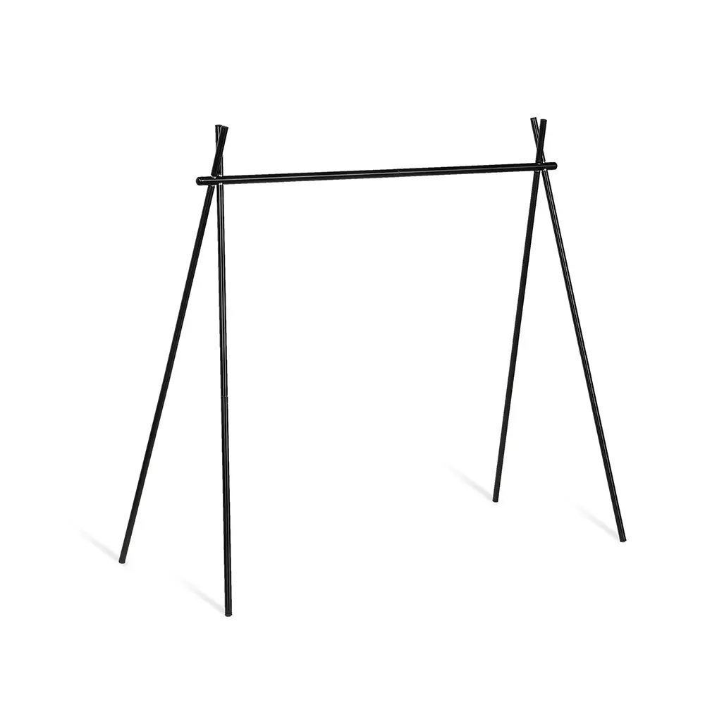 Portable Folding Camping Hanging Rack with 5 Hanging Hooks, Space-Saving Outdoor Camp Kitchen Storage Organizer Stand, Easy Setup & Teardown, Compact Cupboard, Foldable