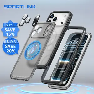 [3-in-1] SPORTLINK Phone Case | Built in Screen & Camera Lens Protector for iPhone 17/16/15/14/13/12/11 & Samsung S24/S25Ultra | MagSafe Charging |  | Waterproof & Shockproof | For Beach, Underwater, Travel, Camping, Summer, Everyday, 2026 Spring