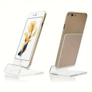 Acrylic Clear Phone Stand Mount Cell Phone Display Holder Mobile Phone Desk Plastic Stand Support Holder Universal Phone Holder for All Phones, Smartphones, Cellphone