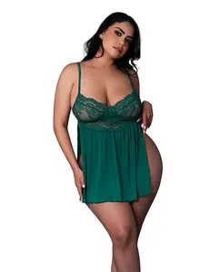 Evermore Babydoll w/Cheeky Panty 2 pc Set - Emerald