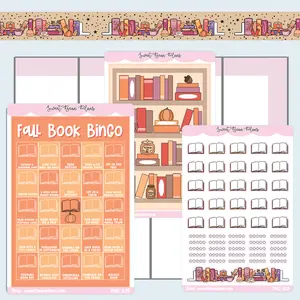 Fall Book Bingo Journaling Sticker Bundle