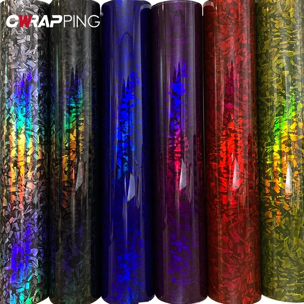 Forged Carbon Wrap Foil Car Cover PET Sticker for Car Tuning Accessories Auto Rainbow Laser Self-adhesive Film Automotive Vinyl