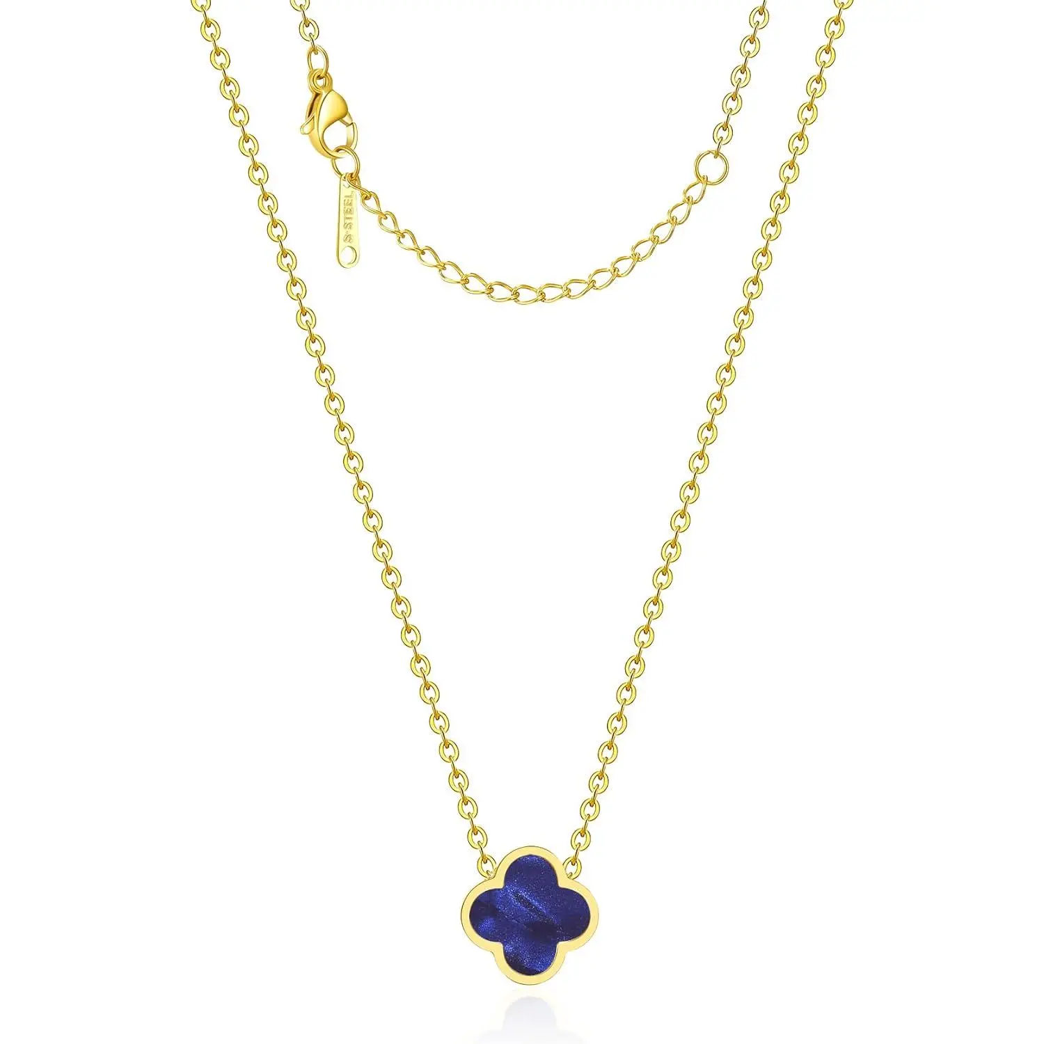 18K Gold Plated Clover Necklace for Women Four Leaf Clover Necklace Flower Lucky Pendant Dainty Jewelry Gifts