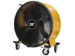 Caterpillar CF-HVD-42DC-YW 42" Blade Industrial Drum Fan - 25,000 CFM - High-Velocity Air Circulator with DC Motor - Variable Speed Control - Heavy-Duty 6-Blade Design - Yellow