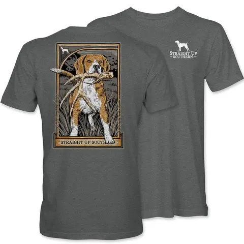 Menswear Men's Bone Collector Beagle Shed Hunting Tweed Casual Short Sleeve Crew Neck T-Shirt - Cotton Blend Textured Woven Fabric, Fadesafe Graphics, Vintage Fitted Cut, Multi-Size, All Seasons Men's T Shirts