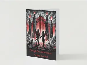Eternal Love at the Gates of Hell - Horror Valentine's Day Card Set of 5 with Unique Design and Heartfelt Message valentines  day valentine day romantic gift Funny Anniversary