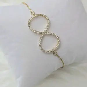 Pulsera delgada con infinito de zc grande talla 7-8 inches. Laminado de alta calidad