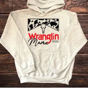 Wranglin’ mama hoodie, sweatshirt and T-shirt, western clothing, western outfits women, western tops