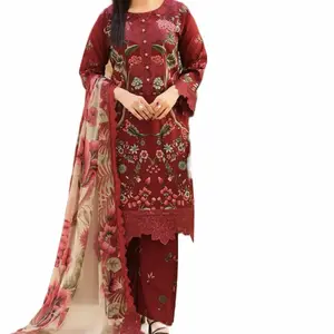 Women's Lawn Embroidered Dress with Chiffon Duppatta
