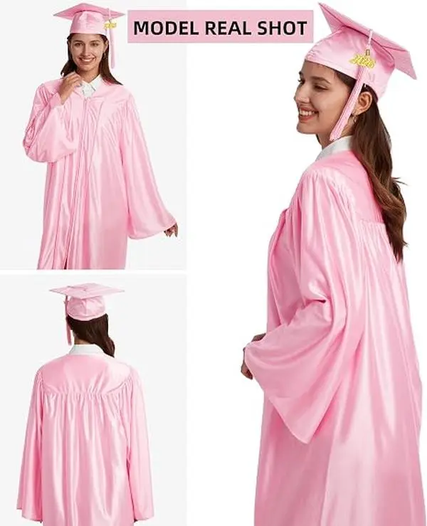 Women's Shiny Adult Grad Cap, Gown & Tassel Set - Costumes, Clothes, Accessories for Elegant Graduation Outfits | Ideal for High School Graduates