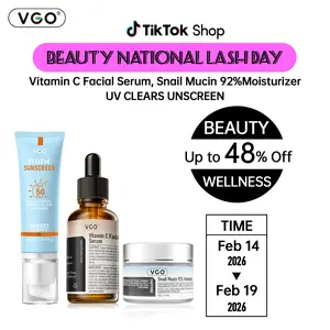 VGO Hydrating Skincare Kit - Moisturizing Facial Cream, Sunscreen Face & VC Serum for Glowing Skin - Daily Moisture, Radiance Boost