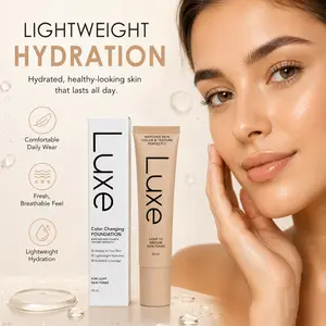 Luxe Color Changing Foundation, Skin Tone Matching Liquid Makeup for Light to Medium Skin Tones, Lightweight Hydrating Face Foundation with Buildable Coverage, Natural Flawless Finish, Seamless Blend Beauty Makeup