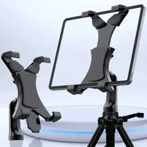 Universal Tablet Tripod Mount Stand, Tablet Stand Holder, Fits Up to 13-Inch Tablets, Compatible with Camera Stabilizer & Desktop Tripods, 1/4 Standard Interface, Adjustable Stand