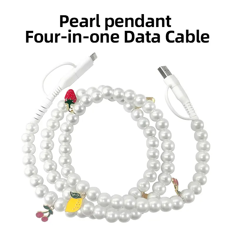 Pearl beaded charging cable stylish shine - Fit for all device