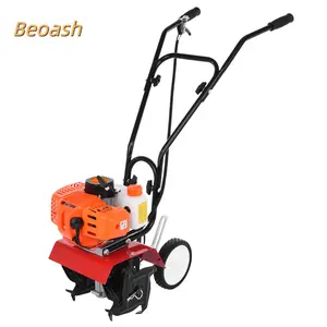 Beoash 52CC 2-Stroke Petrol Mini Tiller Cultivator, 3HP/1.65kW 9000RPM Garden Soil Digging Machine, 6-inch Working Depth & 7.9-inch Tilling Width with 1.2L Fuel Tank