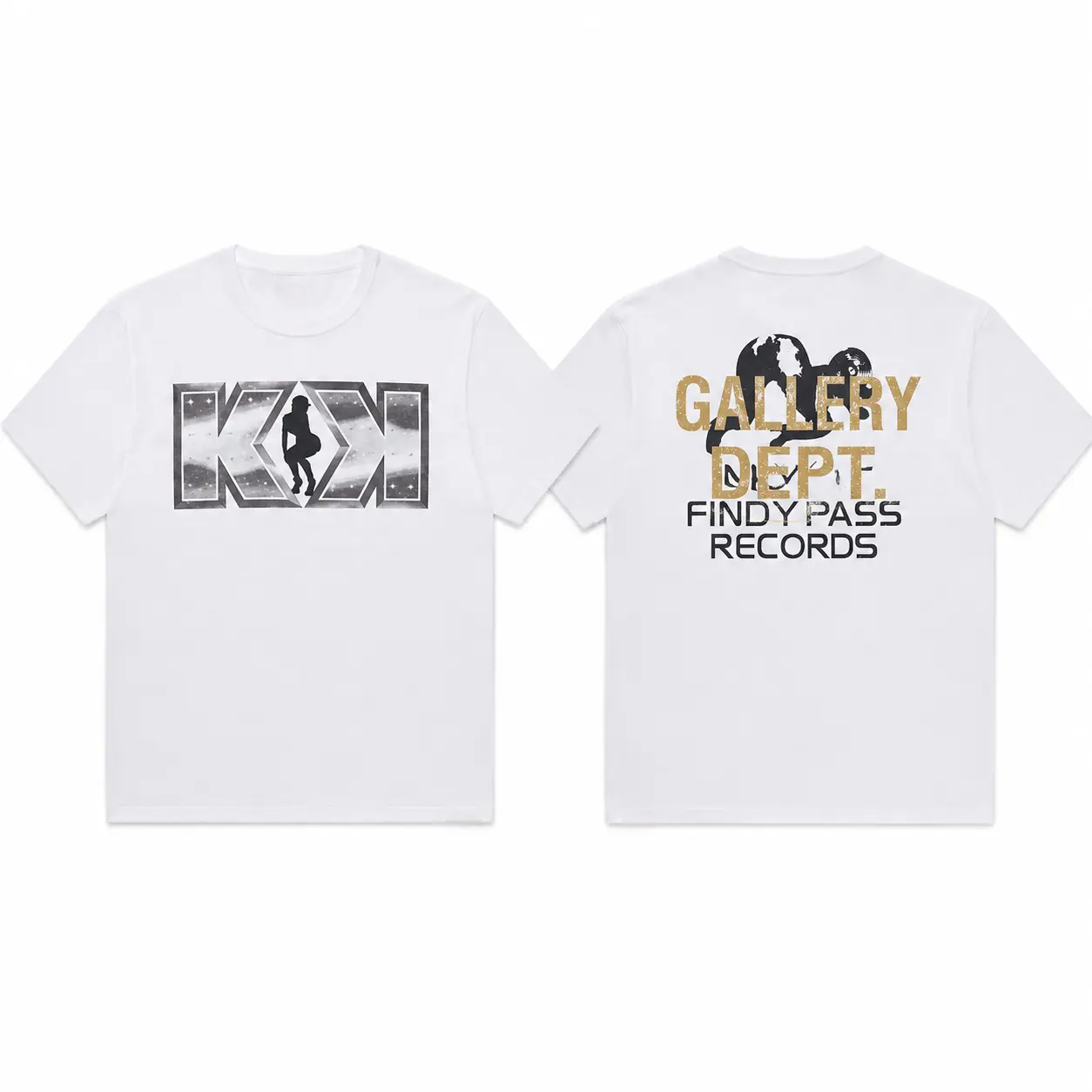 Gallery Dept Funky Ass Records Graphic T Shirt White Front Back Print Unisex Vintage Music Streetwear Tee