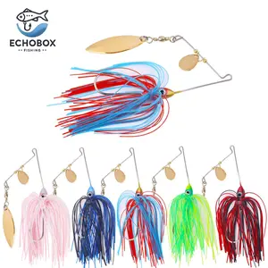 EchoBox Dual-Blade Spinnerbait 5-Pack Freshwater Fishing Tackle Lures | 4.53” 11g Bass & Pike Slayer – Willow/Indiana Blade Combo + Fish-Eye Jig Attractor! spinner bait stuff