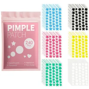 Star-Shaped Hydrogel Patch, Alcohol-Free & Odorless, Gentle Non-Irritating, Scar Covering Stickers, High-Quality Salicylic Acid Tea Tree Oil, Acne Spot Treatment