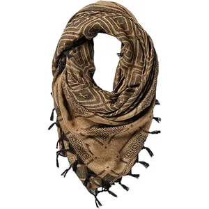 Tactical Desert Keffiyeh Arab Scarf - Womens Men Shemagh Tassel Scarves Neck Wrap Casual