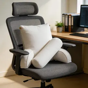 Ergonomic Full-Body Support Pillow, 25x21x14 inch, Side Pocket for Office Chair Sofa Bed, Neck Back Waist Arm Support