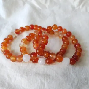 Two Moon Dream Bracelet with Carnelian and Moonstone
